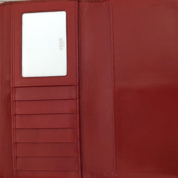 Red Leather Coach Wallet - Picture 4 of 5
